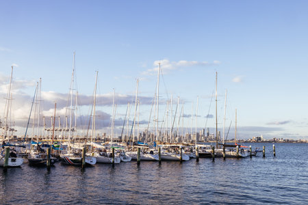 Melbourne Skyline from Williamstown in Australia