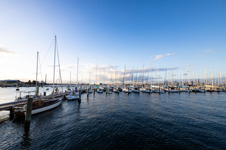 Melbourne Skyline from Williamstown in Australiaの写真素材