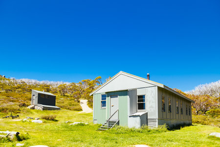 Schlink Hut in Kosciuszko National Park in Australiaの写真素材