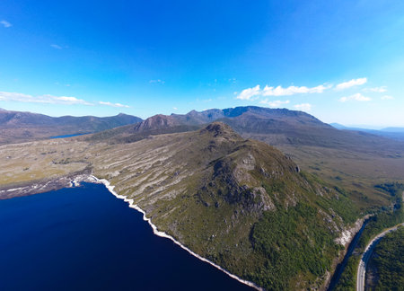 Lake Plimsoll Landscape in Tasmania Australiaの写真素材