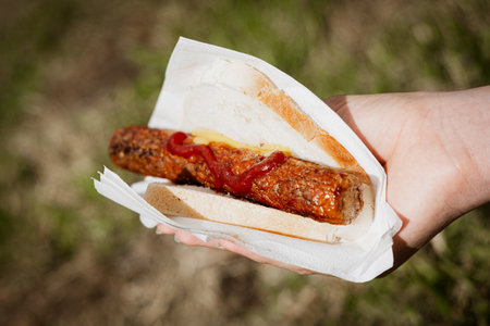 Sausage Sizzle BBQ in Australiaの写真素材
