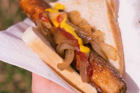 Sausage Sizzle BBQ in Australiaの写真素材