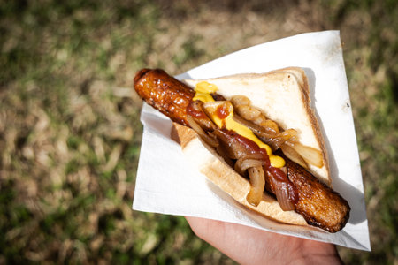 Sausage Sizzle BBQ in Australiaの写真素材