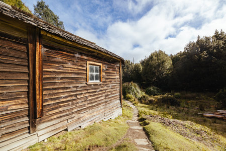 Du Cain Hut in Tasmania Australiaの写真素材