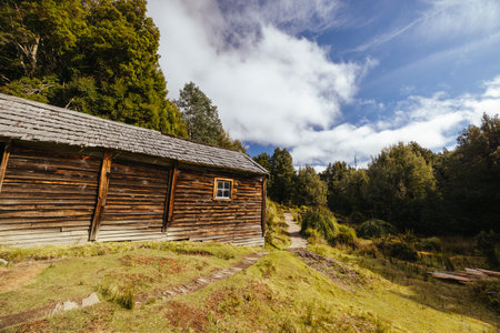 Du Cane Hut in Tasmania Australiaの写真素材