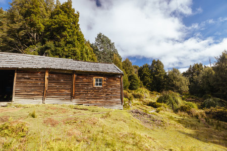 Du Cane Hut in Tasmania Australiaの写真素材