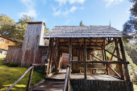 Waldheim Chalet at Cradle Mountain in Tasmania Australiaの写真素材
