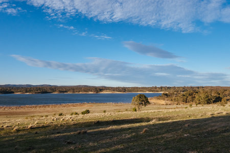 Merrimu Reservoir in Victoria Australiaの写真素材