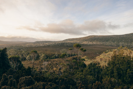 Morning View near Barn Bluff in Tasmania Australia