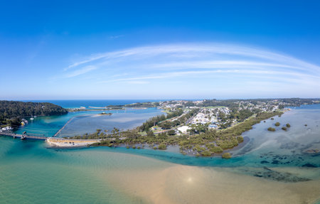 Aerial View of Narooma in Australiaの写真素材