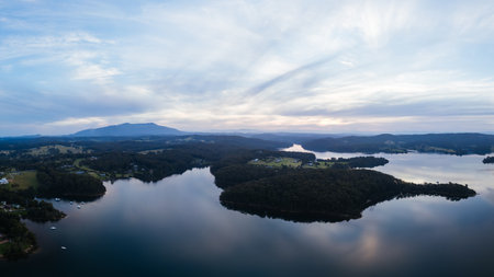 Aerial View of Wagonga Inlet in Australiaの写真素材