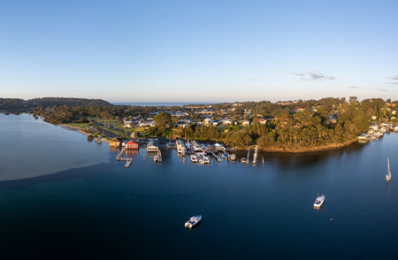 Aerial View of Narooma in Australiaの写真素材