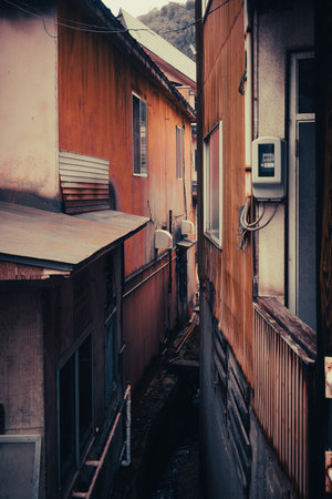 Architecture of Nozawaonsen in Japanの写真素材