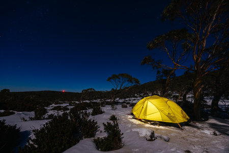 Mt St Gwinear Snow Camping in Australiaの写真素材