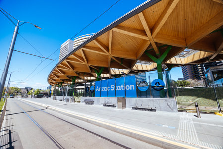 ANZAC Train Station Exterior in Melbourne Australiaの写真素材