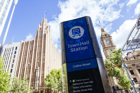Town Hall Train Station in Melbourne Australiaのeditorial素材