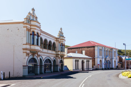 The Town of Zeehan in Tasmania Australiaの写真素材
