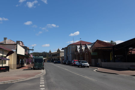 The Town of Zeehan in Tasmania Australiaの写真素材