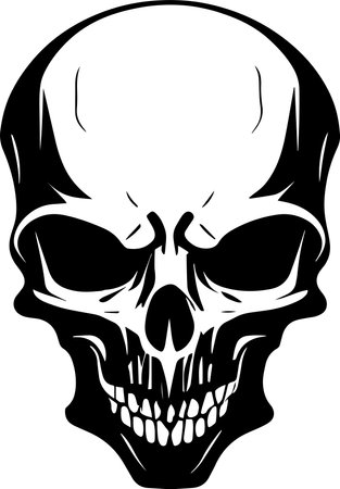Illustration Of Skull Monochrome icon Designのイラスト素材