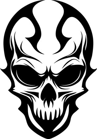 Illustration Of Skull Monochrome icon Designのイラスト素材