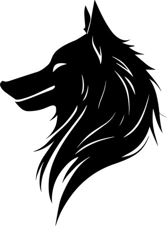 Wolf Monochrome Design Styleのイラスト素材