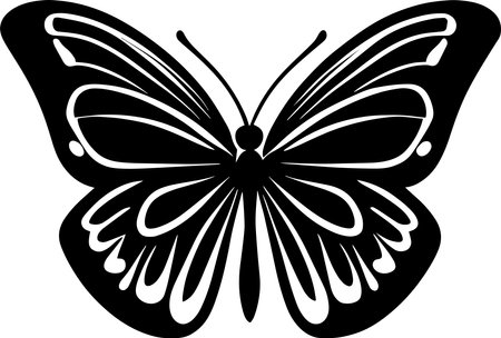 Butterfly Monochrome Design Styleのイラスト素材