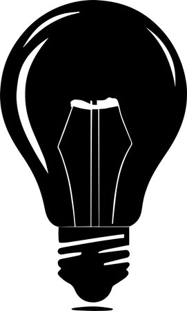 Lightbulb Monochrome Design Styleのイラスト素材