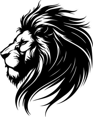 Lion Monochrome Design Styleのイラスト素材
