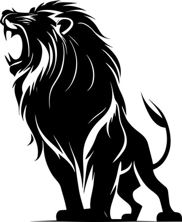 Lion Monochrome Design Styleのイラスト素材