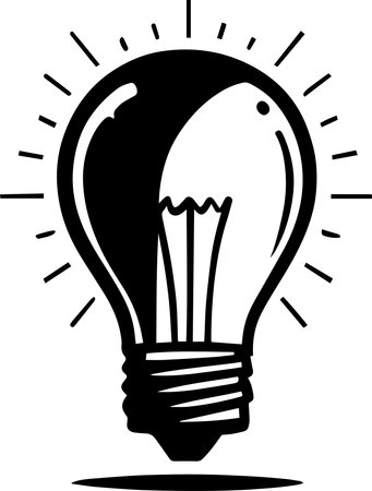 Lightbulb Monochrome Design Styleのイラスト素材
