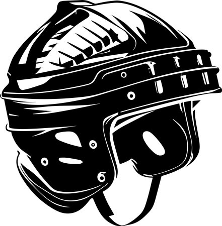 Hockey Helmet Monochrome Design Styleのイラスト素材