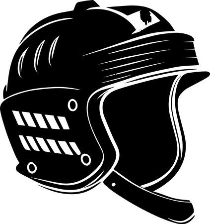 Hockey Helmet Monochrome Design Styleのイラスト素材