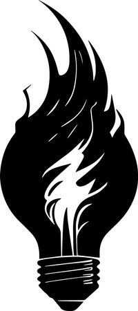 Lightbulb Monochrome Design Styleのイラスト素材