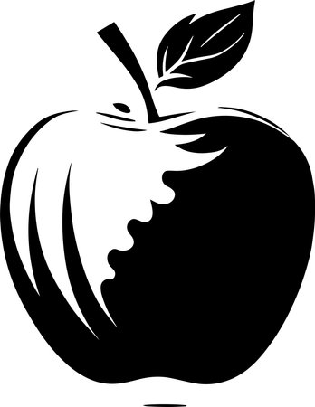 Apple Fruit Monochrome Designのイラスト素材