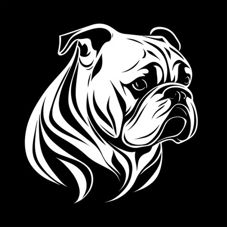 Bulldog Monochrome Design Styleのイラスト素材