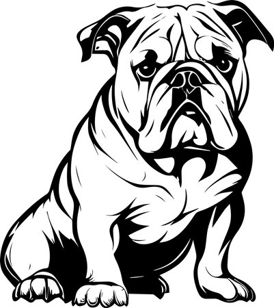 Bulldog Monochrome Design Styleのイラスト素材
