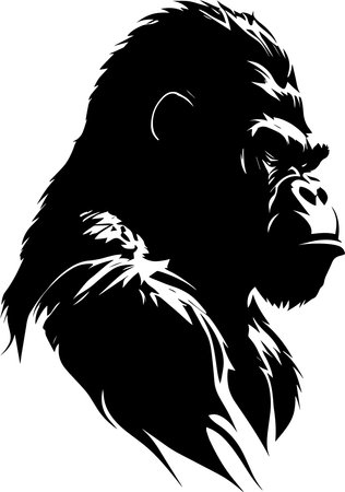 Gorilla Monochrome Design Styleのイラスト素材