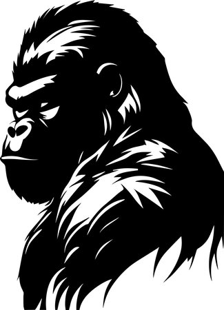 Gorilla Monochrome Design Styleのイラスト素材