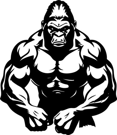 Gorilla Monochrome Design Styleのイラスト素材