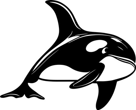 Orca Monochrome Killer Whale Designのイラスト素材