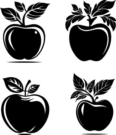 Apple LCollection Set Monochrome Designのイラスト素材