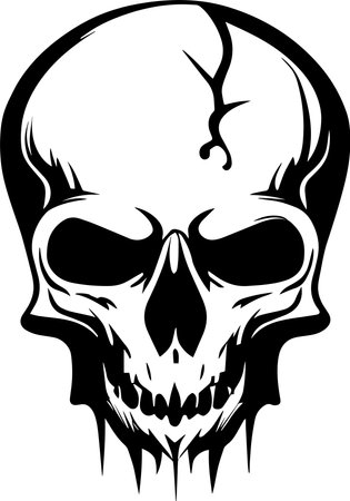 Illustration Of Skull Monochrome Designのイラスト素材