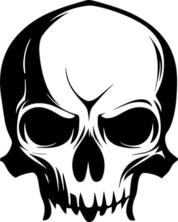 Illustration Of Skull Monochrome Designのイラスト素材