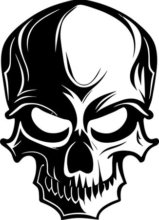 Illustration Of Skull Monochrome Designのイラスト素材