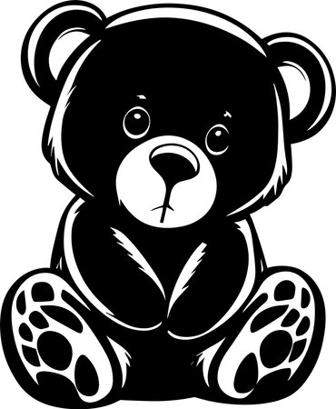 Cute Teddy Bear Monochromeのイラスト素材