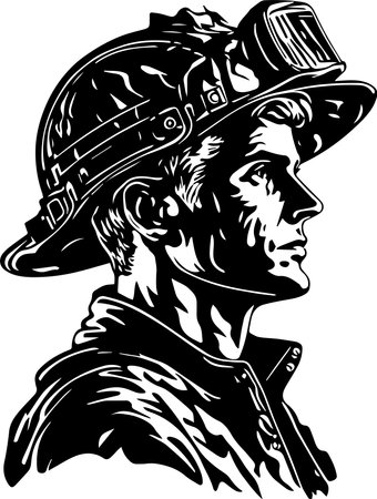 Firefighter Ready for Rescueのイラスト素材
