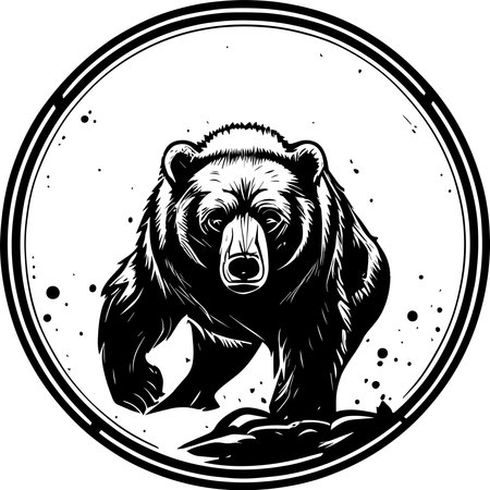 Bear In A Circleのイラスト素材