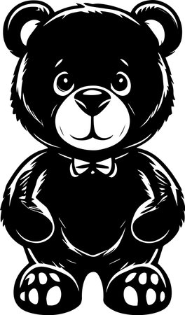 Cute Teddy Bear Monochromeのイラスト素材