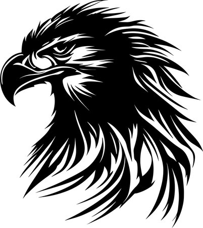 Eagle Mascot Black Colorのイラスト素材