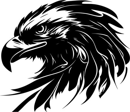 Eagle Mascot Black Colorのイラスト素材